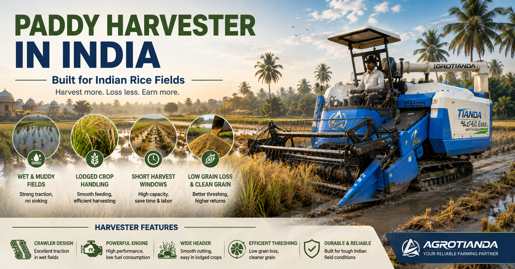 paddy combine harvester cosechadora de arroz