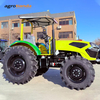 Tractor agrícola amarillo de 100 CV con ruedas 4x4