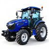 Tractor agrícola azul medio de 90HP 4WD con cabina completamente cerrada