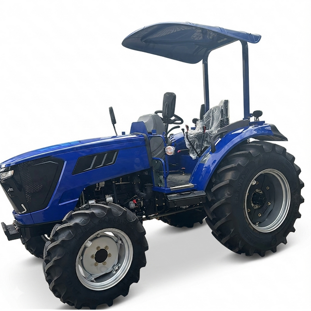 Mini tractor azul 4WD de 90 CV para agricultura y paisajismo