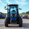 Tractor agrícola azul medio de 90HP 4WD con cabina completamente cerrada