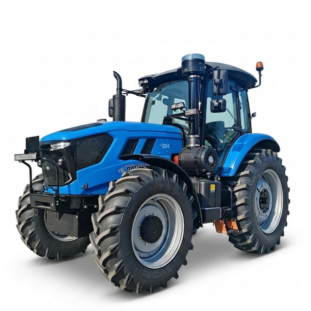 Tractor agrícola resistente azul 150HP 4WD