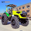 Tractor agrícola amarillo de 100 CV con ruedas 4x4
