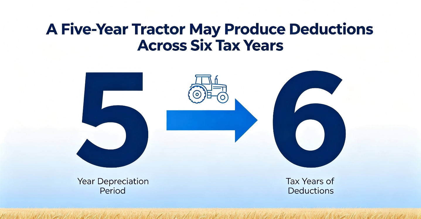 Un tractor de cinco a&ntilde;os puede producir deducciones durante seis a&ntilde;os fiscales