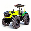 Tractor agrícola amarillo de 100 CV con ruedas 4x4