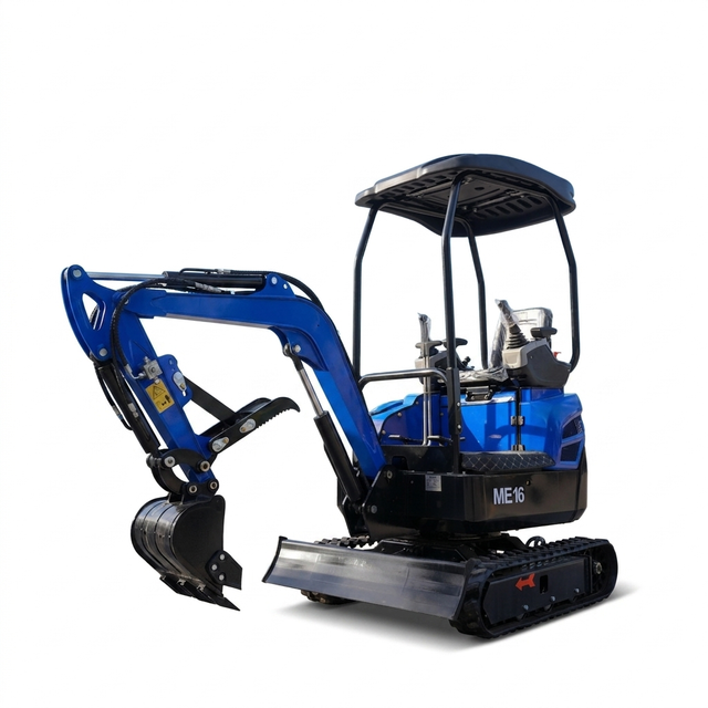 Miniexcavadora compacta con cubierta protectora