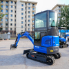 Miniexcavadora con cabina cerrada